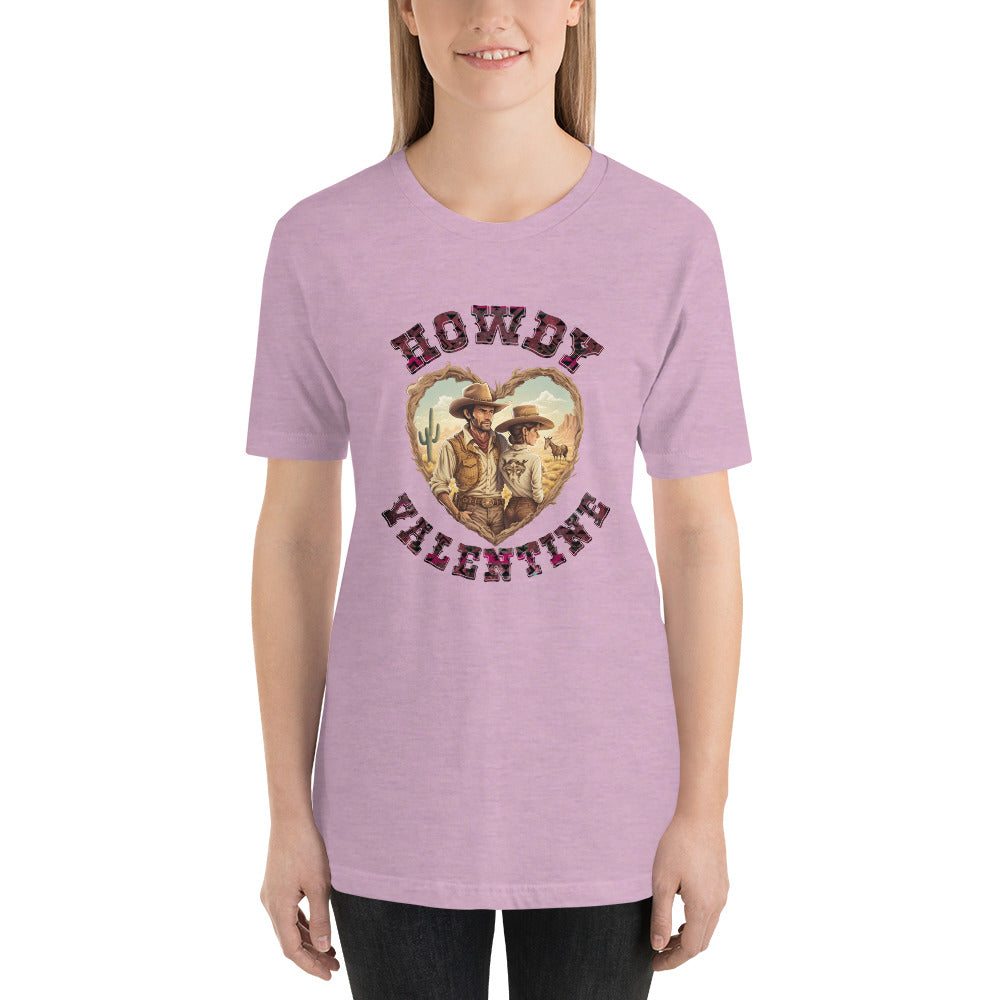 Howdy Valentine Country Southern Cowboy Valentines Day Unisex t-shirt