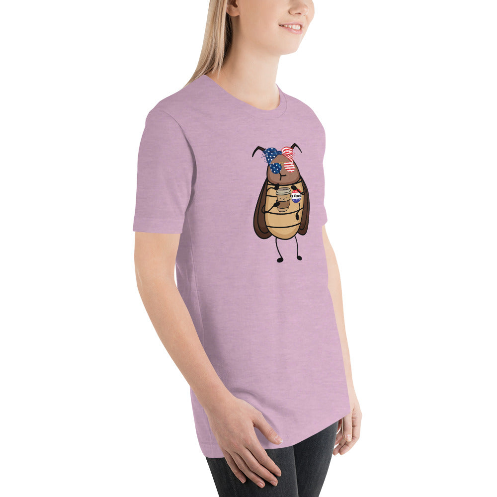 Suburban Cockroach - I Voted Single Bow/Glasses Unisex t-shirt
