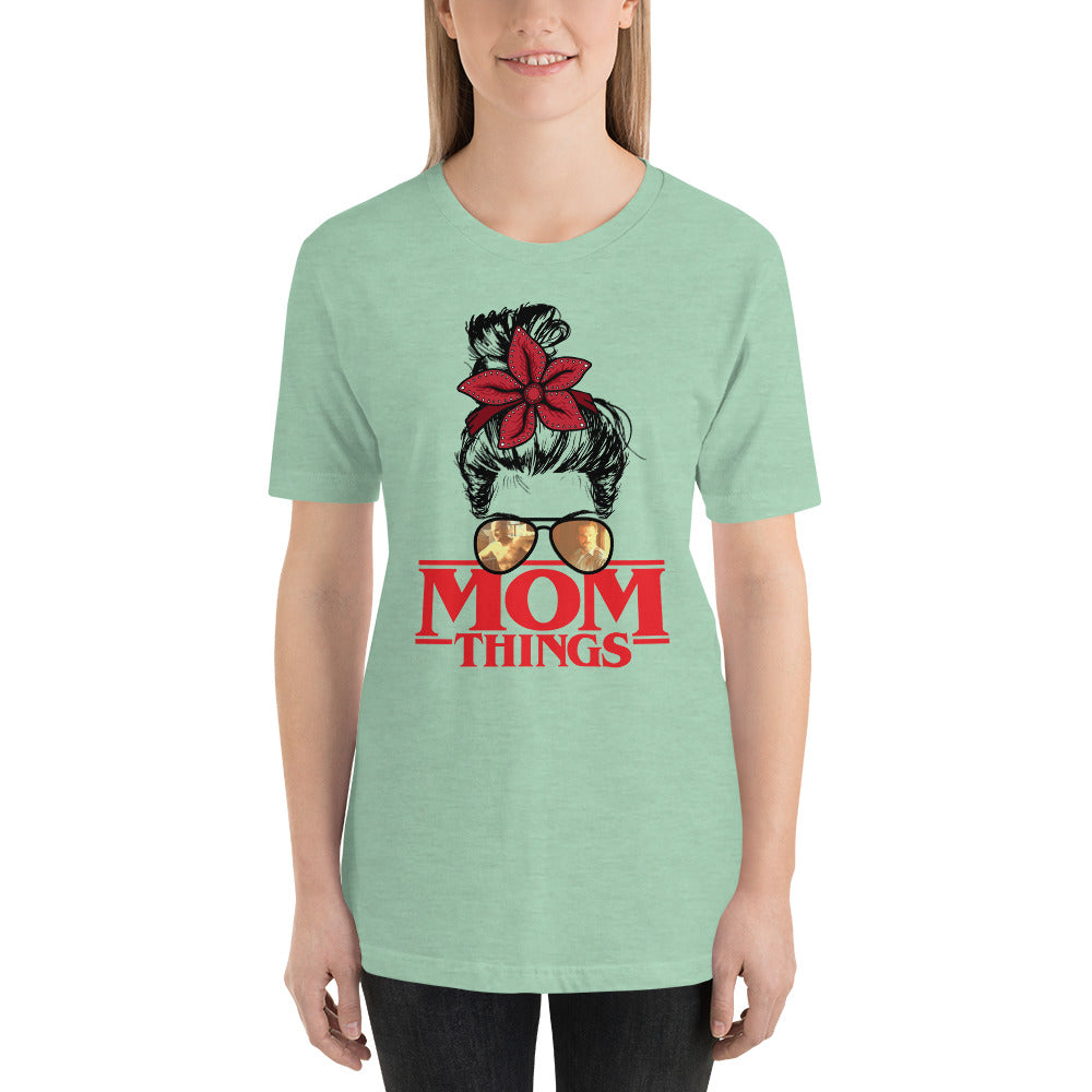 Hopper Mom Things Messy Stranger Bun Mama Halloween Horror Unisex t-shirt