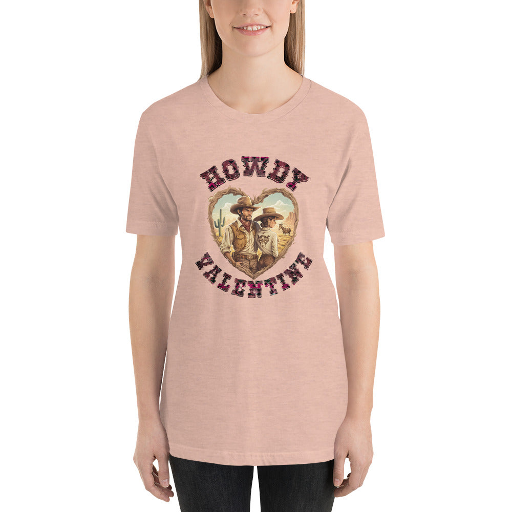 Howdy Valentine Country Southern Cowboy Valentines Day Unisex t-shirt