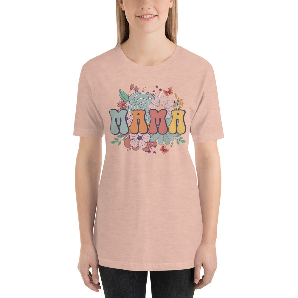 Mama with Flower Border Unisex t-shirt