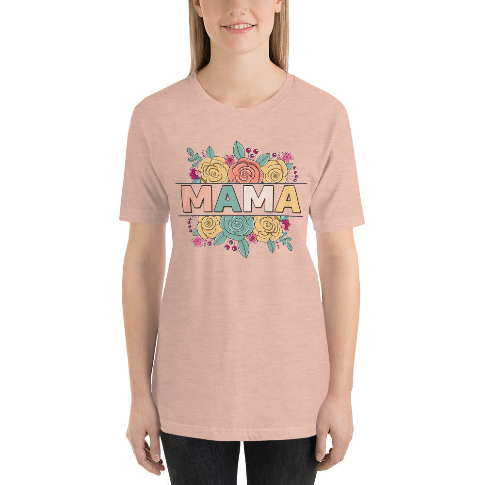 Mama with Split Flower border Unisex t-shirt