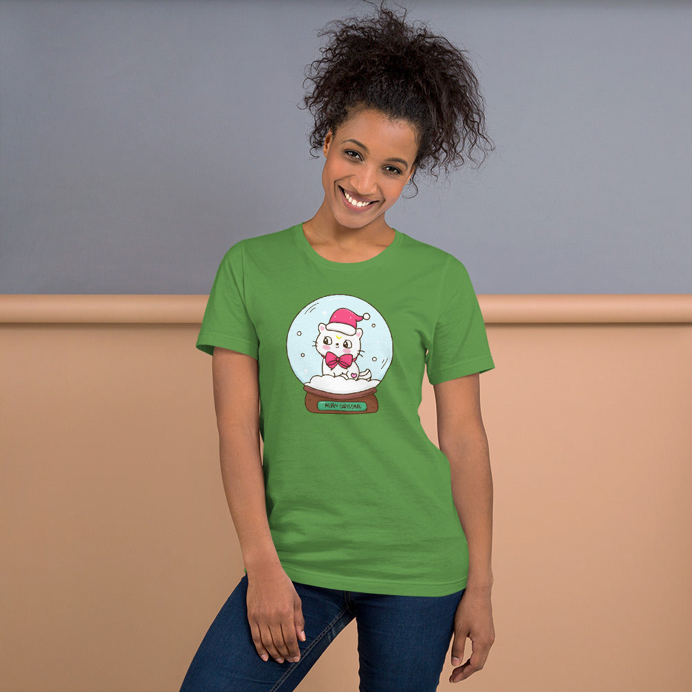 Tixee - Snow globe Merry Christmas Cat Unisex t-shirt