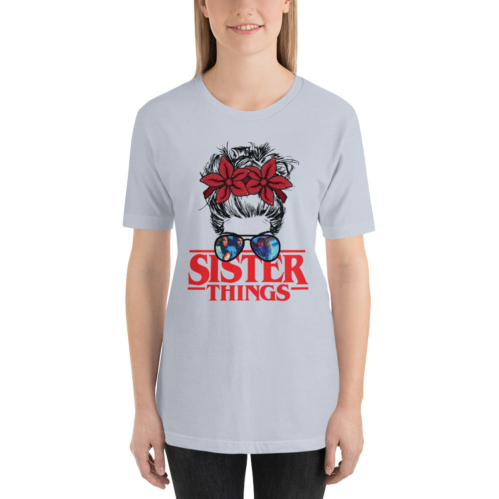 Sister Things Messy Stranger DemoBun Halloween Horror Unisex t-shirt