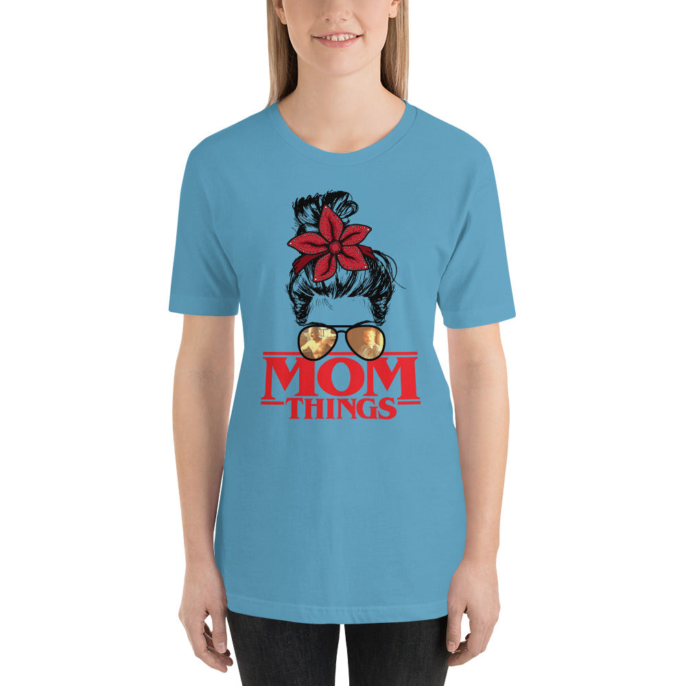 Hopper Mom Things Messy Stranger Bun Mama Halloween Horror Unisex t-shirt