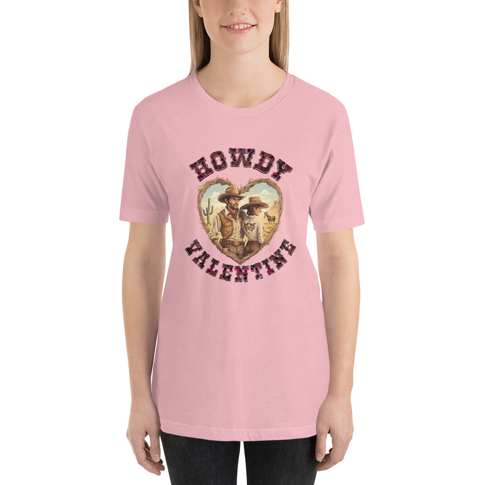 Howdy Valentine Country Southern Cowboy Valentines Day Unisex t-shirt