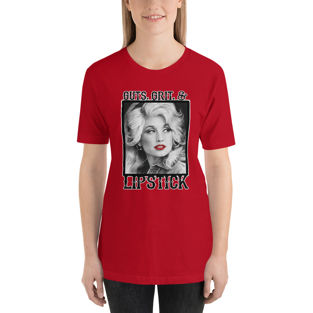 Guts Grit Lipstick Dolly Country Unisex t-shirt