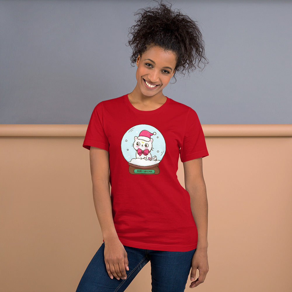 Tixee - Snow globe Merry Christmas Cat Unisex t-shirt