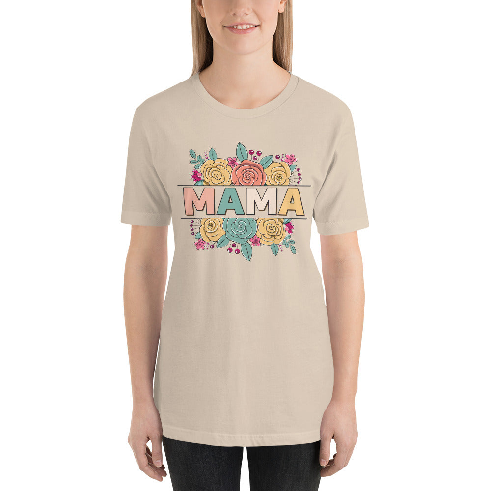 Mama with Split Flower border Unisex t-shirt