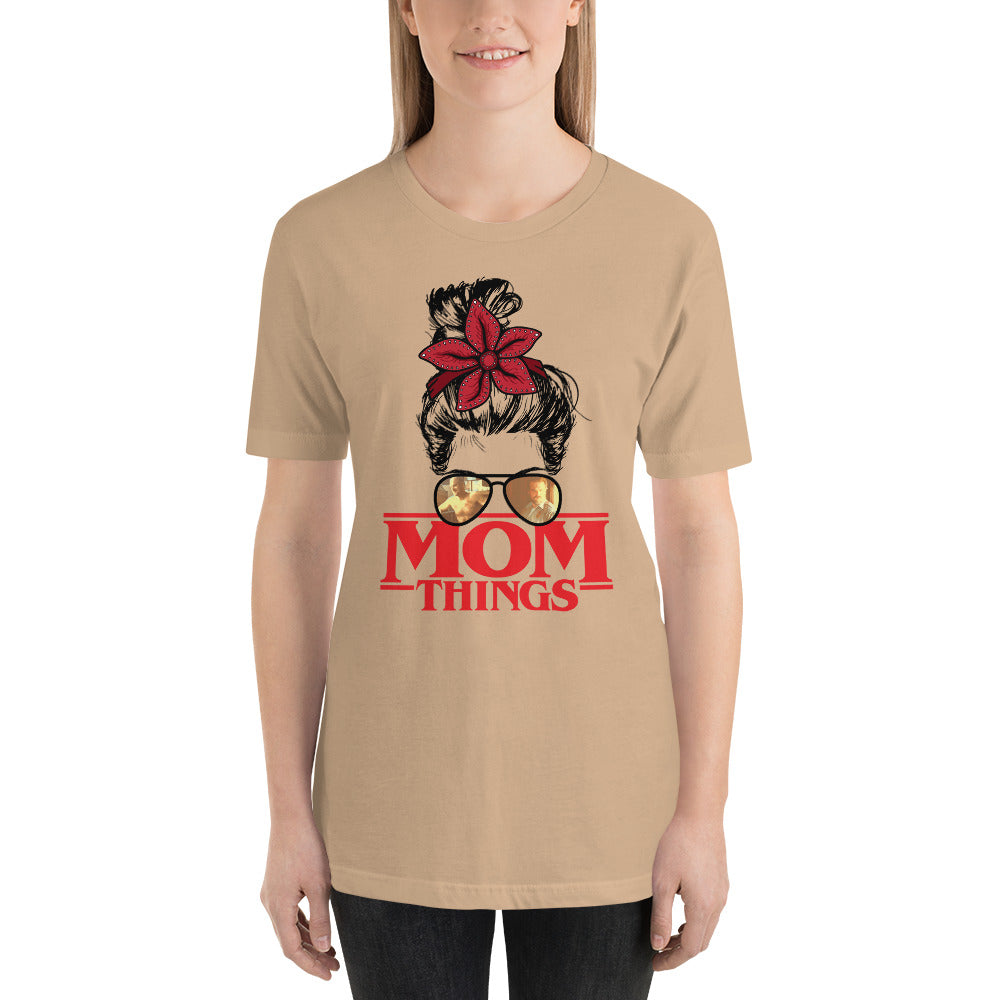 Hopper Mom Things Messy Stranger Bun Mama Halloween Horror Unisex t-shirt