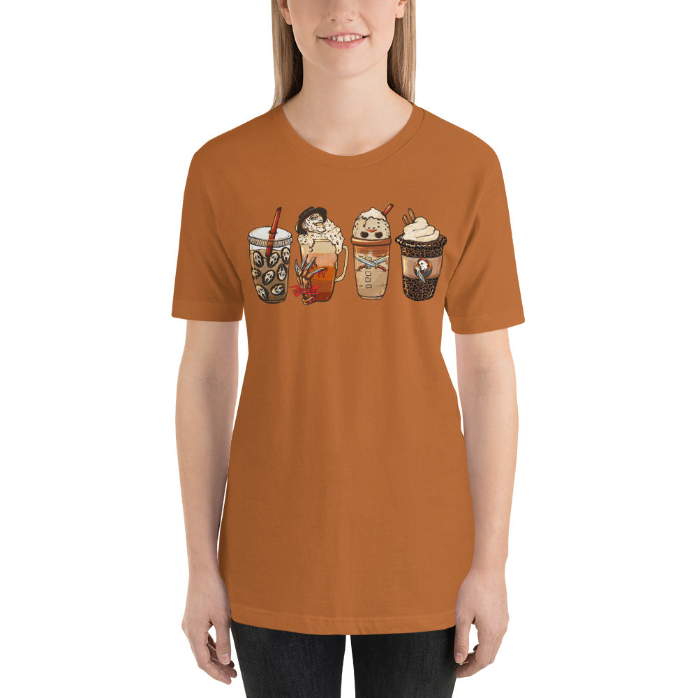 Scary Coffee and Lattes Halloween Unisex t-shirt