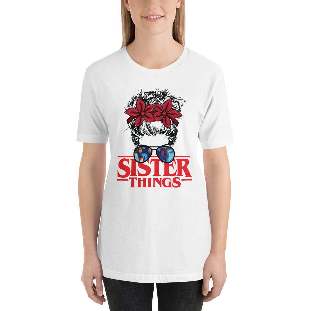 Sister Things Messy Stranger DemoBun Halloween Horror Unisex t-shirt