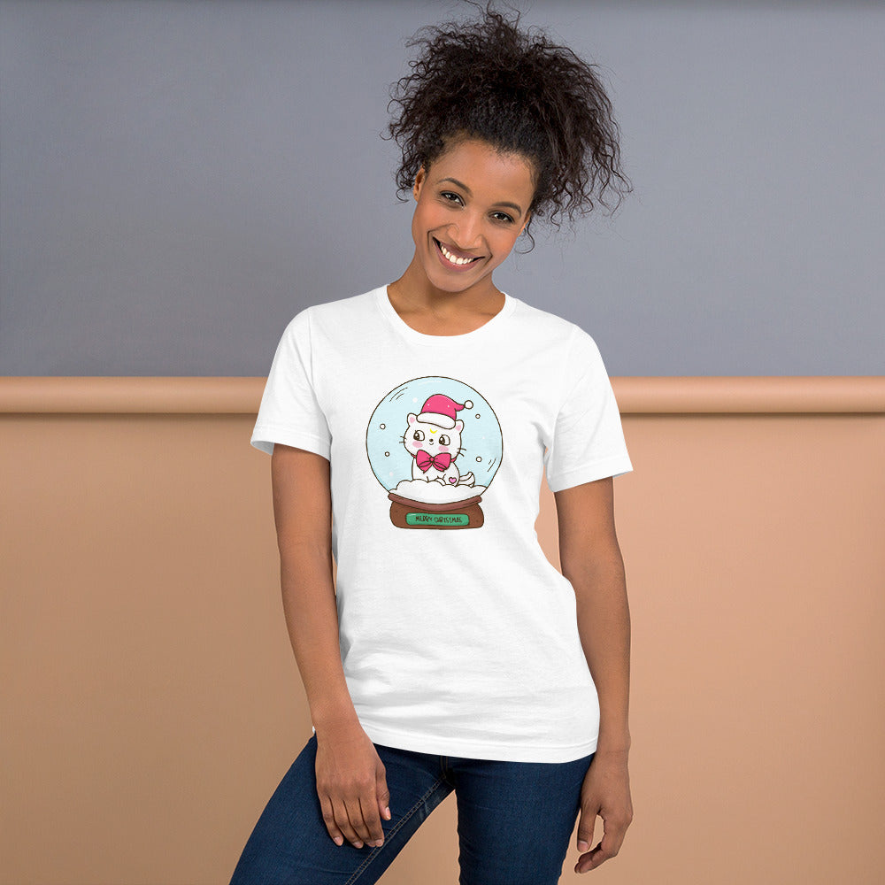 Tixee - Snow globe Merry Christmas Cat Unisex t-shirt