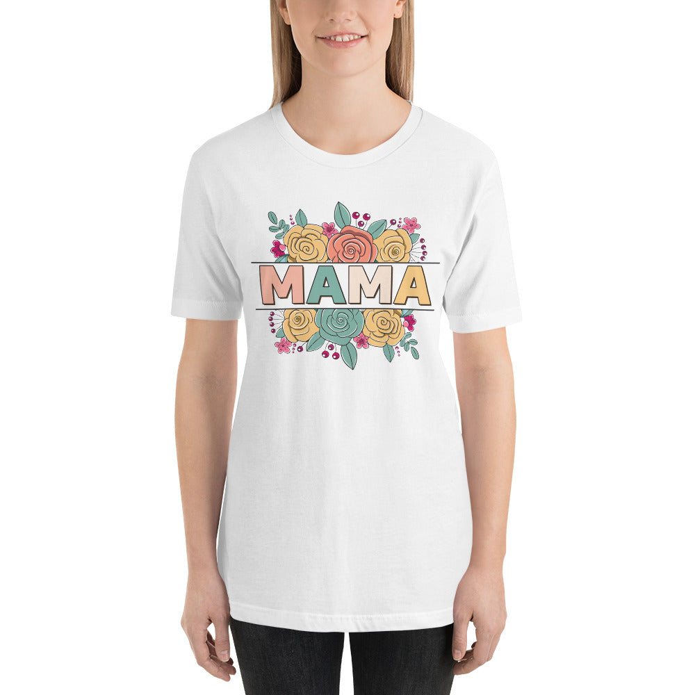 Mama with Split Flower border Unisex t-shirt