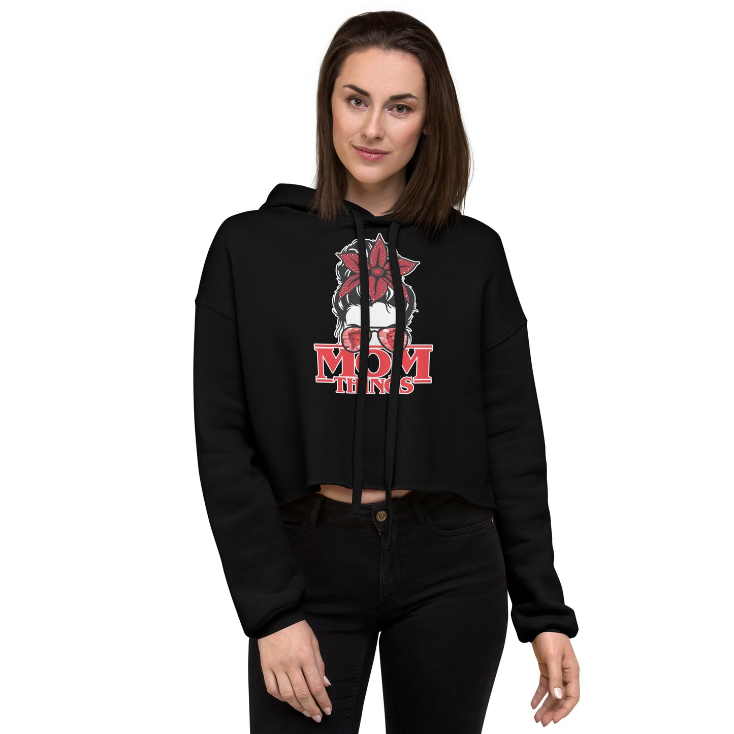 Mom Things Stranger Demo Bun Henry 001 Comfy Crop Hoodie