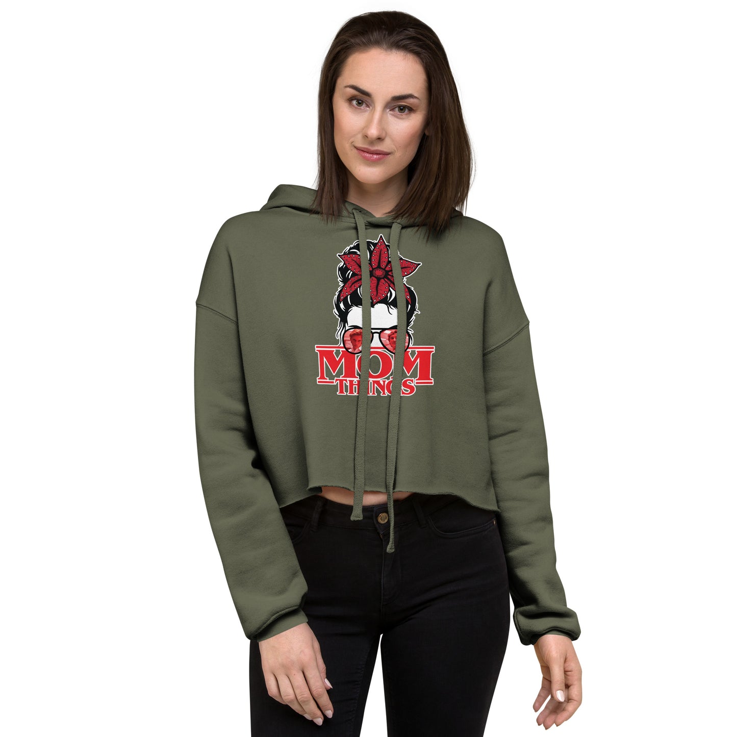 Mom Things Stranger Demo Bun Henry 001 Comfy Crop Hoodie