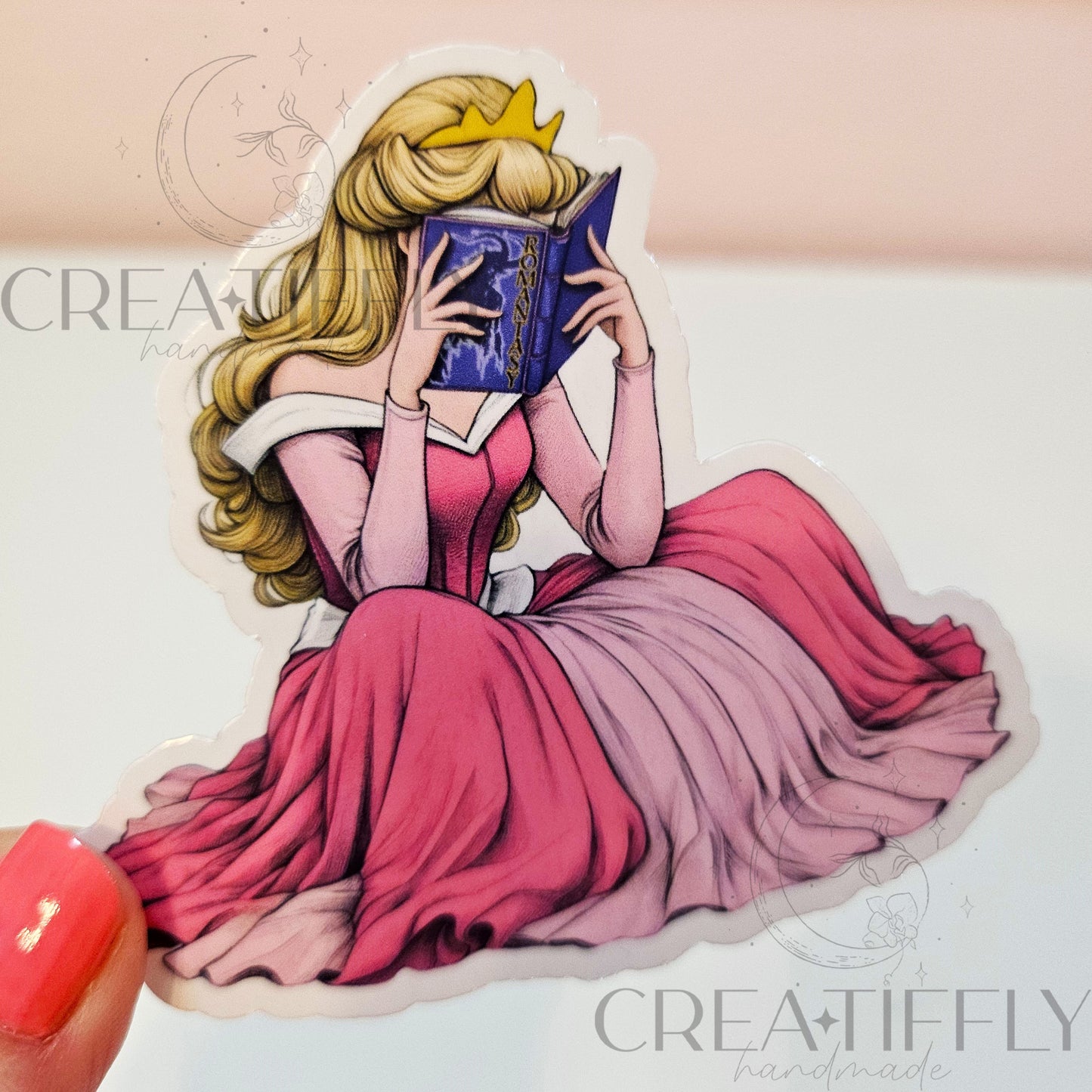 Princess Book Reading Sticker, Bookish sticker, Kindle Sticker, Book Sticker, Cellphone Sticker, Waterproof - FAST SHIP