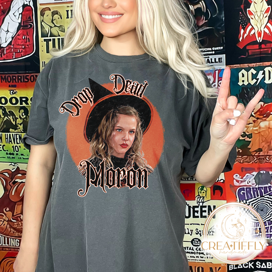 Drop Dead Moron Shirt, Halloween Tee, nostalgia classic, Unisex Comfort Colors TShirt