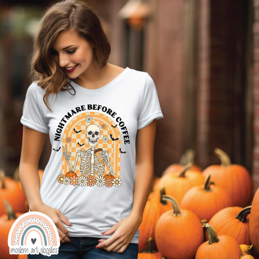 Nightmare Before Coffee Skeleton Halloween Spooky Tee Unisex t-shirt