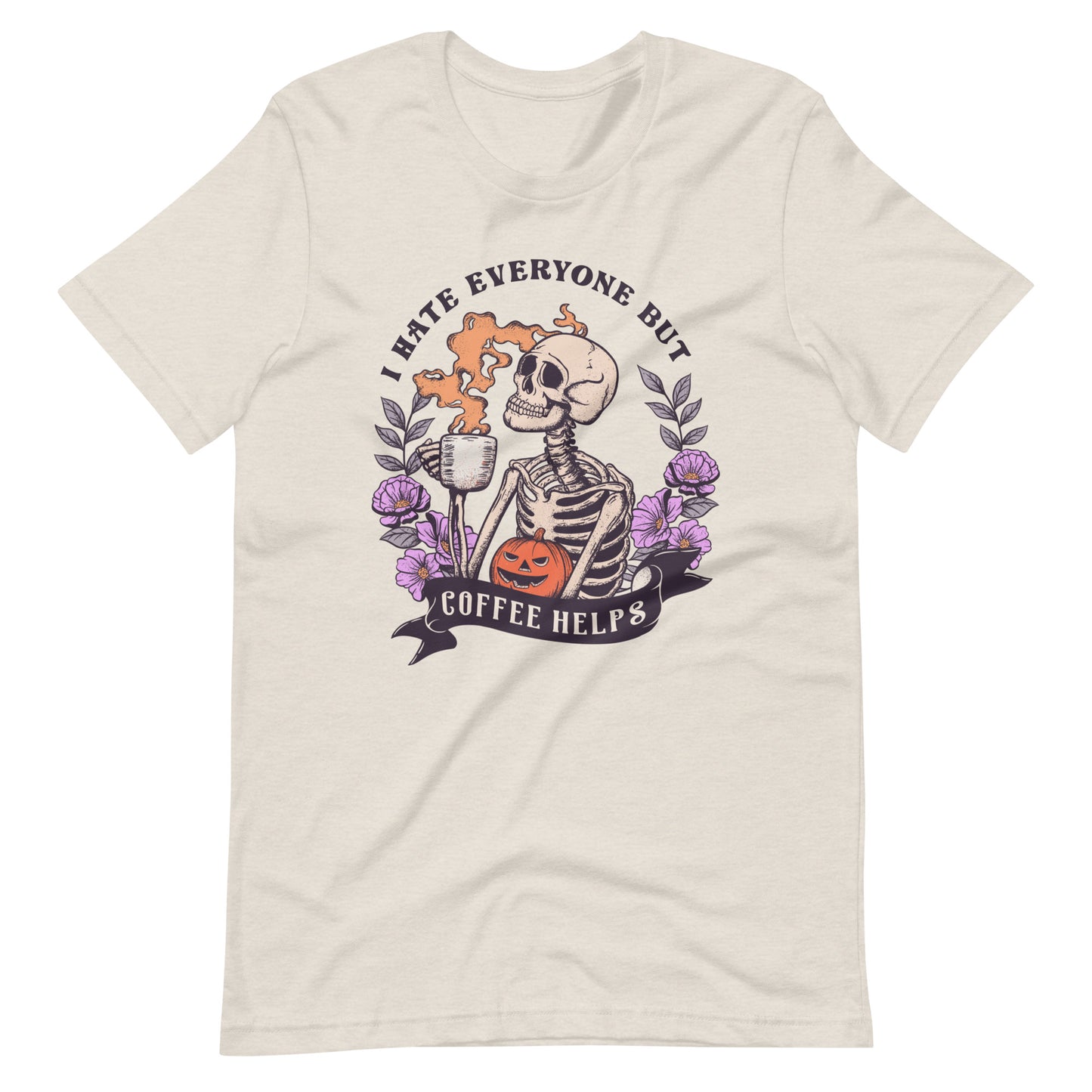 I hate everything but Coffee Helps Halloween Tee Unisex t-shirt