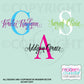 Personalized Name and Monogram Vinyl Wall Decal #104