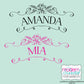 Personalized Name and Monogram Vinyl Wall Decal #105