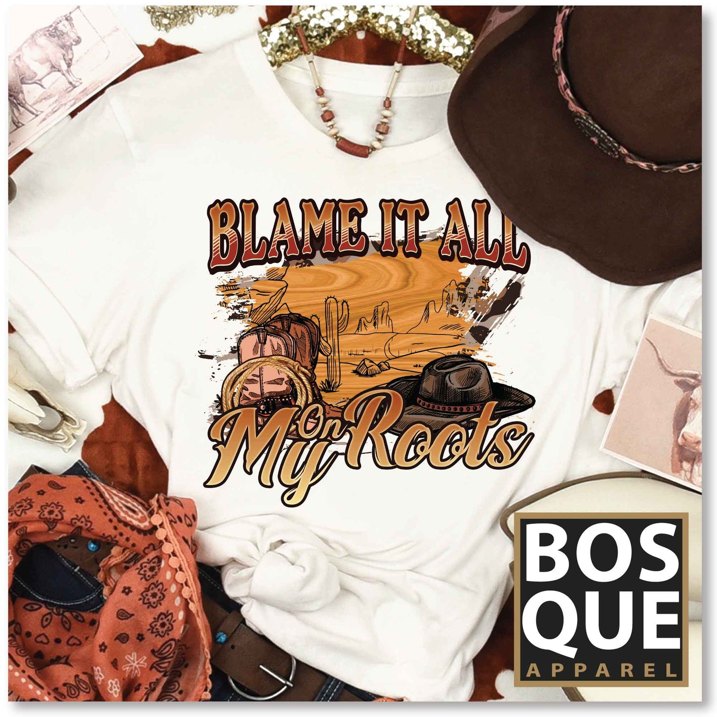 Blame it All on my Roots Country Western Southern Unisex t-shirt