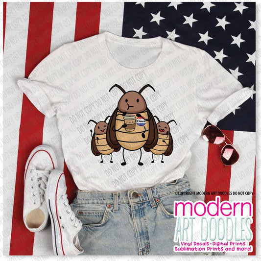 Suburban Cockroach - I Voted! V2 Funny Humor Unisex t-shirt