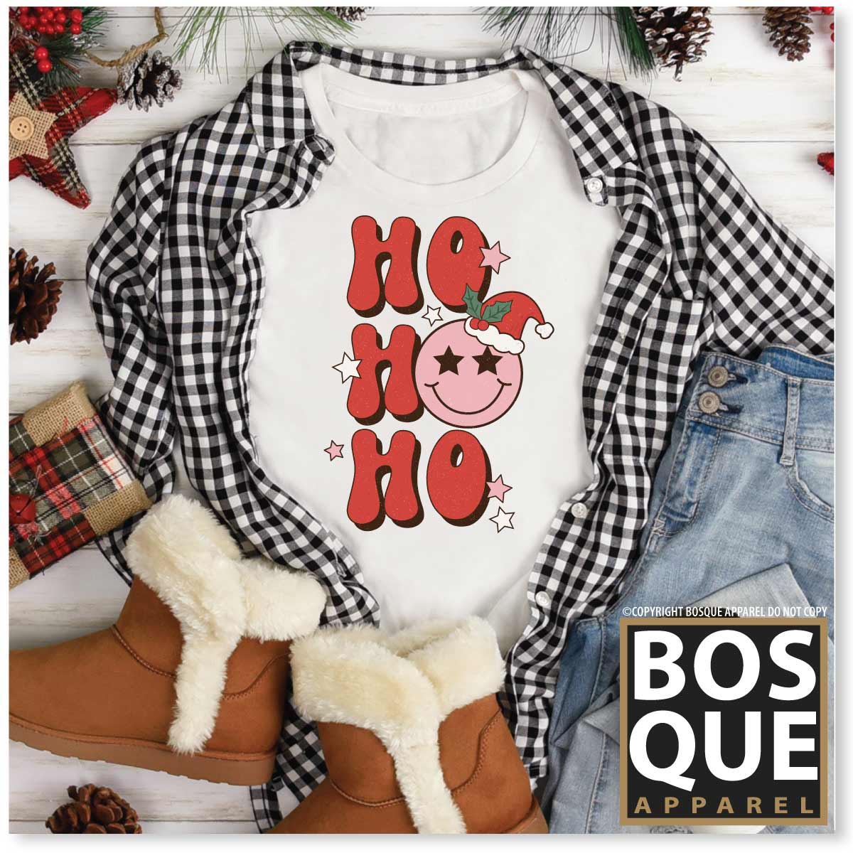 Ho Ho Ho Smiley Christmas Holiday Unisex Premium Sweatshirt