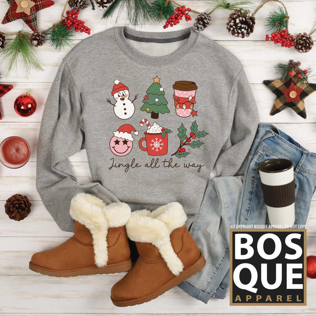 Jingle All the Way Christmas Holiday Unisex Premium Sweatshirt