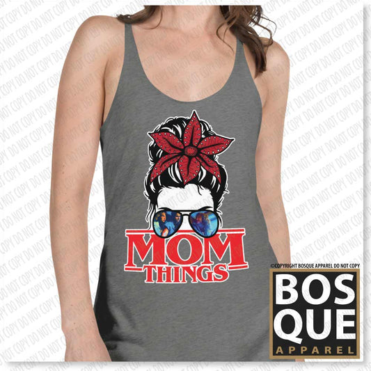 Mom Things Demo Bun Eddie Steve Robin Women's Racerback Tank