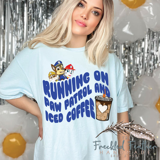 Running on Patrol and Iced Coffee Unisex t-shirt