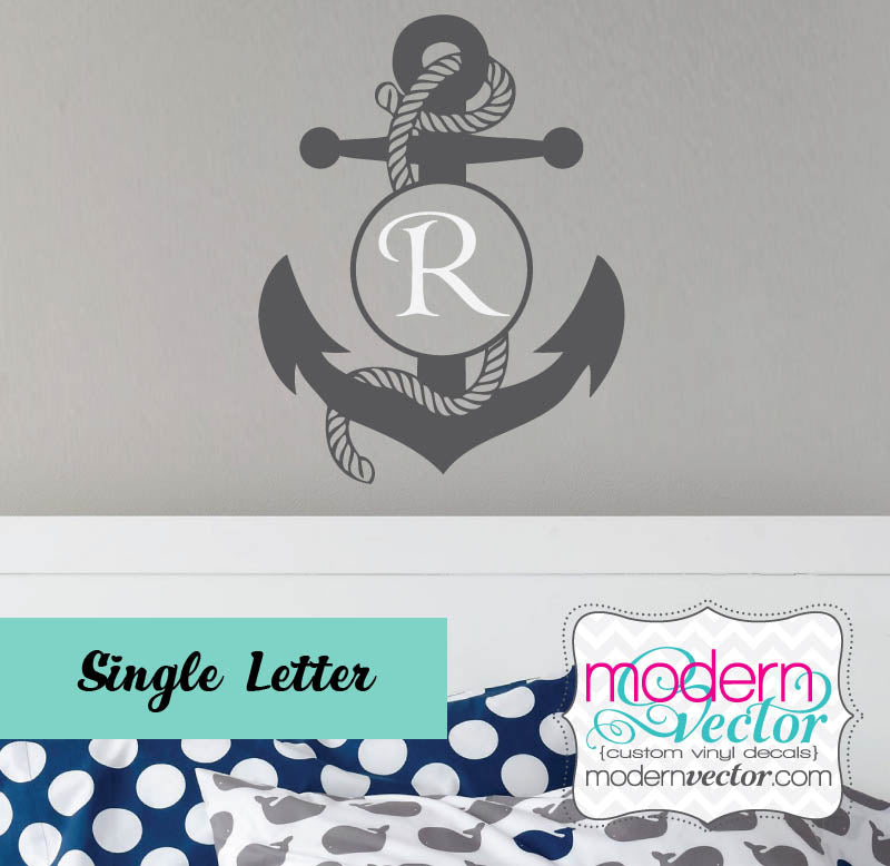 Anchor Monogram Vinyl Wall Decal