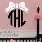 Monogram Decal with Bow Vinyl Decal