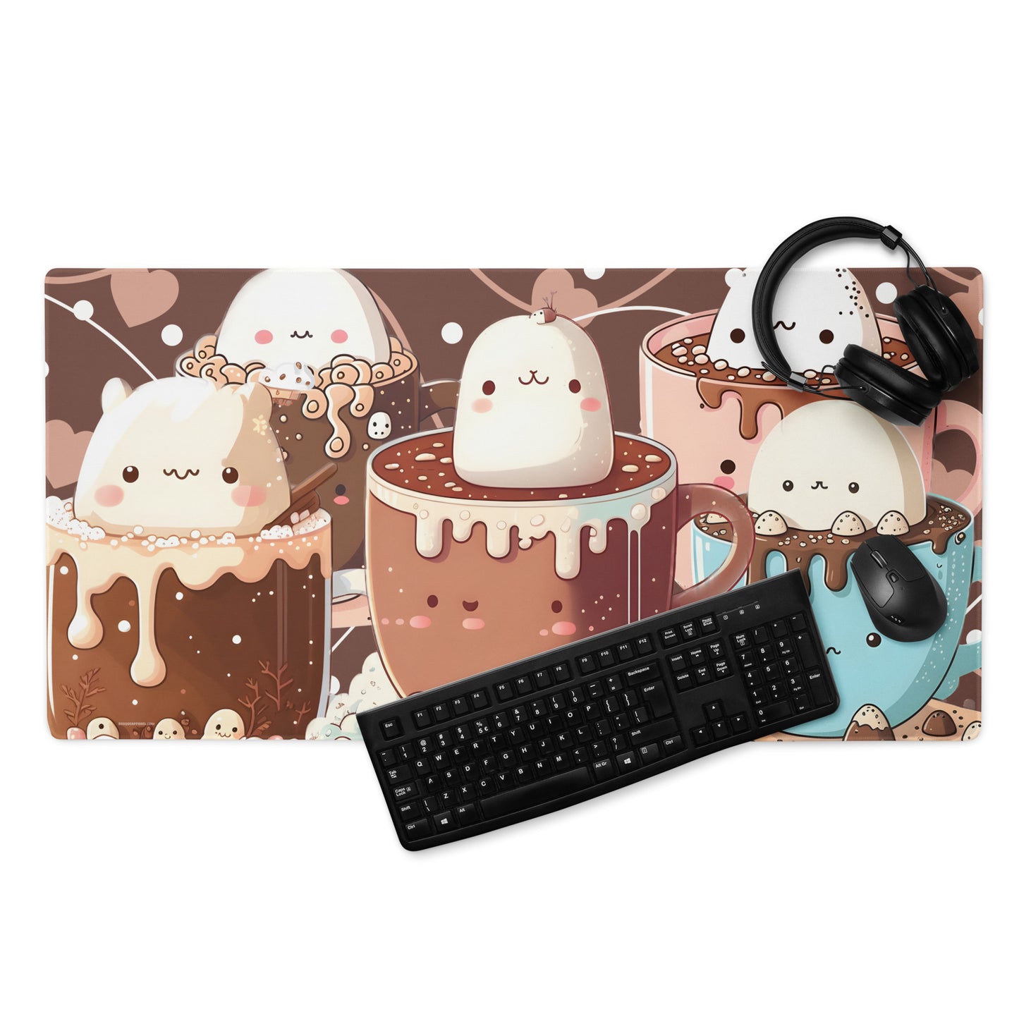 Hot Chocolate Cocoa Cats Kawaii Aesthetic Gaming mouse pad