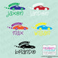 Vroom Car Personalized Name Vinyl Wall Decal