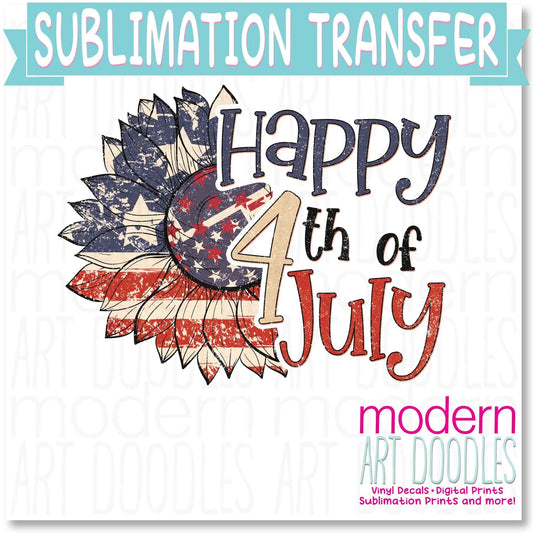 Happy 4th of July Patriotic Freedom Sublimation Print - Ready to Press - Ready to Ship