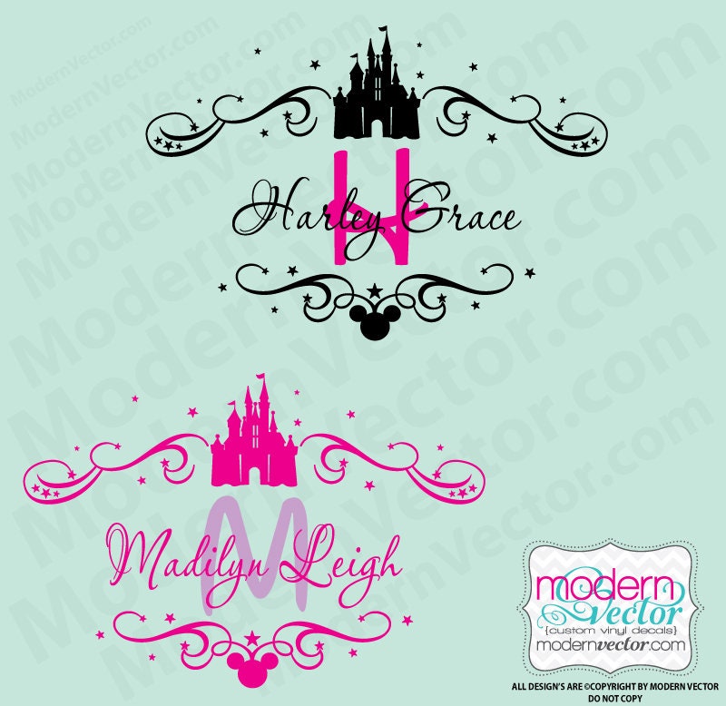 Magic Castle Personalized Name and Monogram Vinyl Wall Decal
