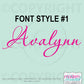 Script, Handwritten, or Bold Font Style Personalized Name Vinyl Wall Decal