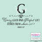Every Good and Perfect Gift comes from Above James 1:17 Personalized Name and Monogram Vinyl Wall Decal
