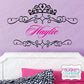Princess Script Personalized Name and Monogram Vinyl Wall Decal