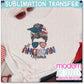 All American Mama 4th of July Patriotic Freedom 3 Sublimation Print - Ready to Press - Ready to Ship