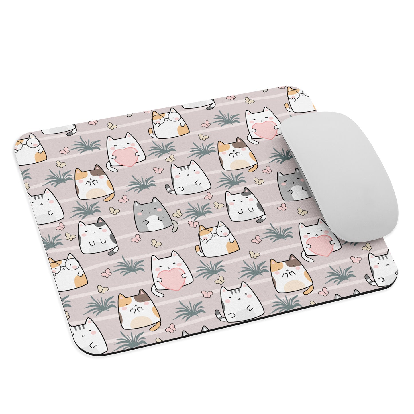 Kitty Pastel Cute Kawaii Gaming Mouse pad, Computer Keyboard Office Accessories, Cute Office Decor