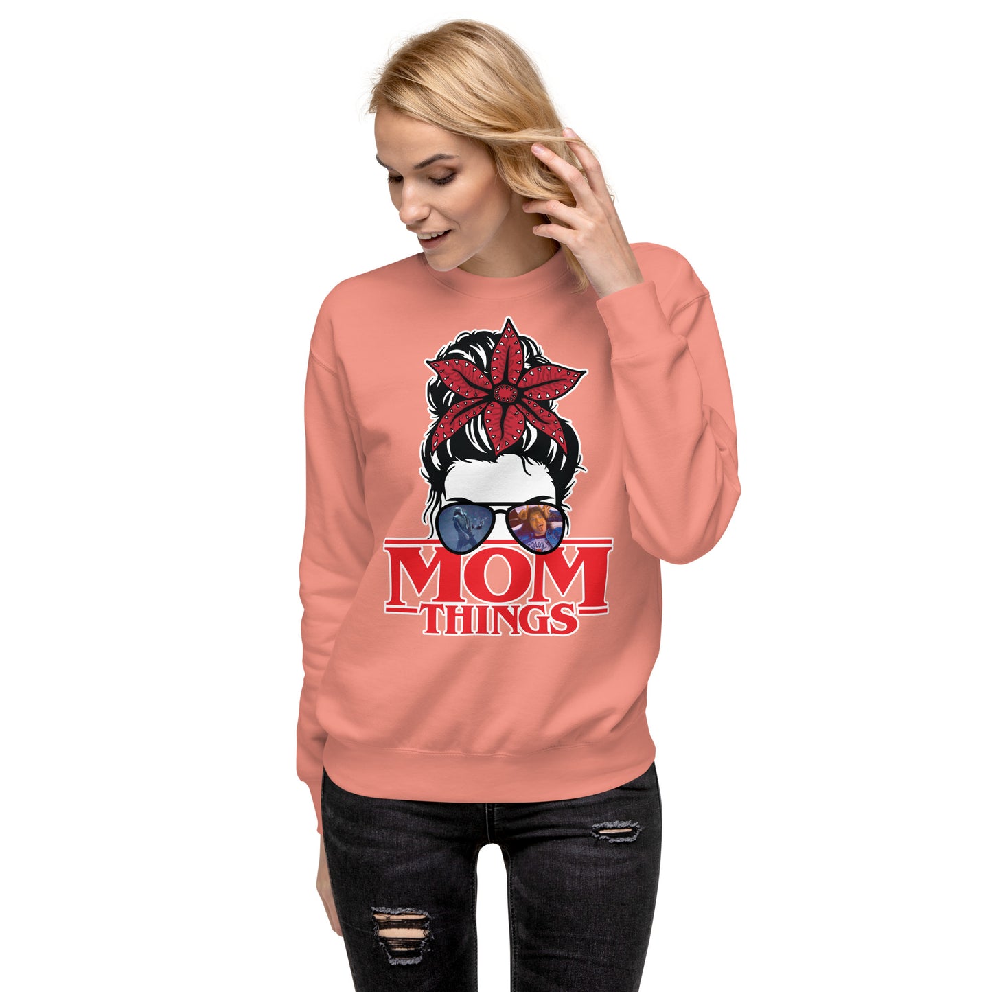 Mom Things Stranger Demo Bun Eddie Comfy Unisex Premium Sweatshirt