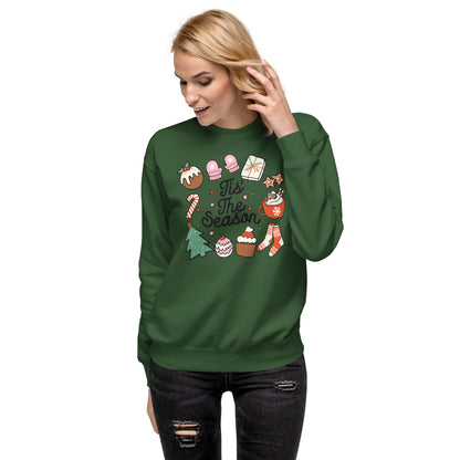 Tis the Season Tree Stockings Mittens Christmas Holiday Unisex Premium Sweatshirt