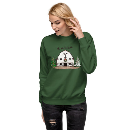 Yellowstone Barn Farmhouse Christmas Unisex Premium Sweatshirt