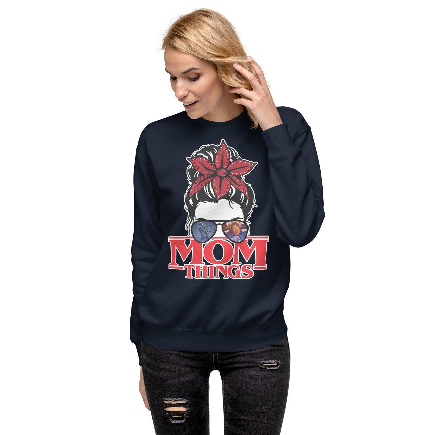 Mom Things Stranger Demo Bun Eddie Comfy Unisex Premium Sweatshirt