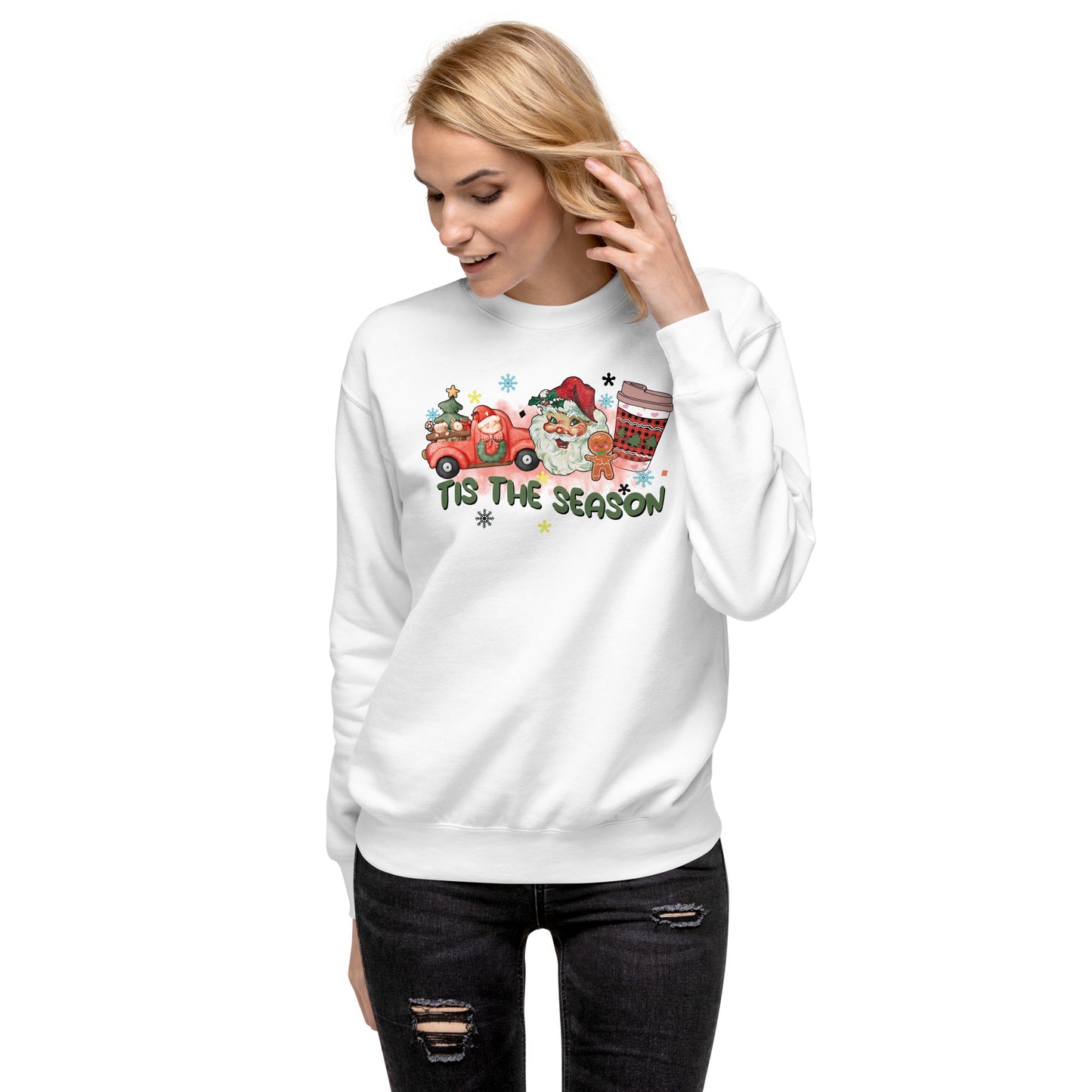 Antique Tis the Season Style Christmas Holiday Unisex Premium Sweatshirt