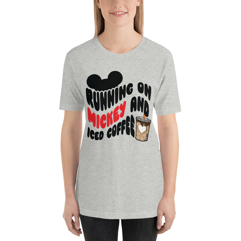 Running on Mouse and Iced Coffee Unisex t-shirt