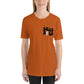 Baseball Mom Lightning Bolt Leopard Print Pocket and Back Print Unisex t-shirt